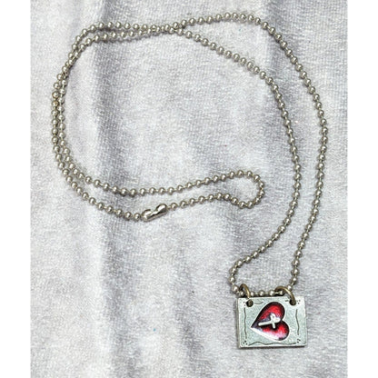 Religious Opening Book Heart Jesus Loves You Pendant Necklace