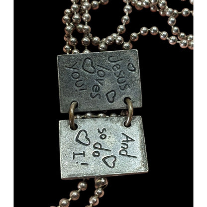 Religious Opening Book Heart Jesus Loves You Pendant Necklace