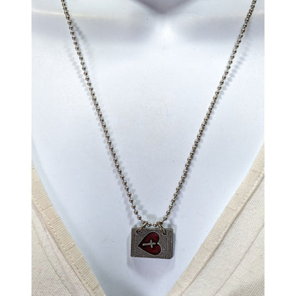 Religious Opening Book Heart Jesus Loves You Pendant Necklace