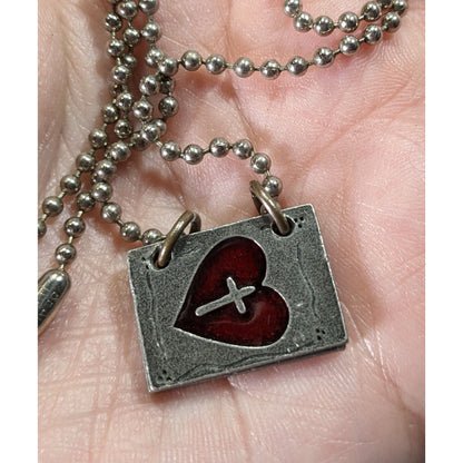 Religious Opening Book Heart Jesus Loves You Pendant Necklace