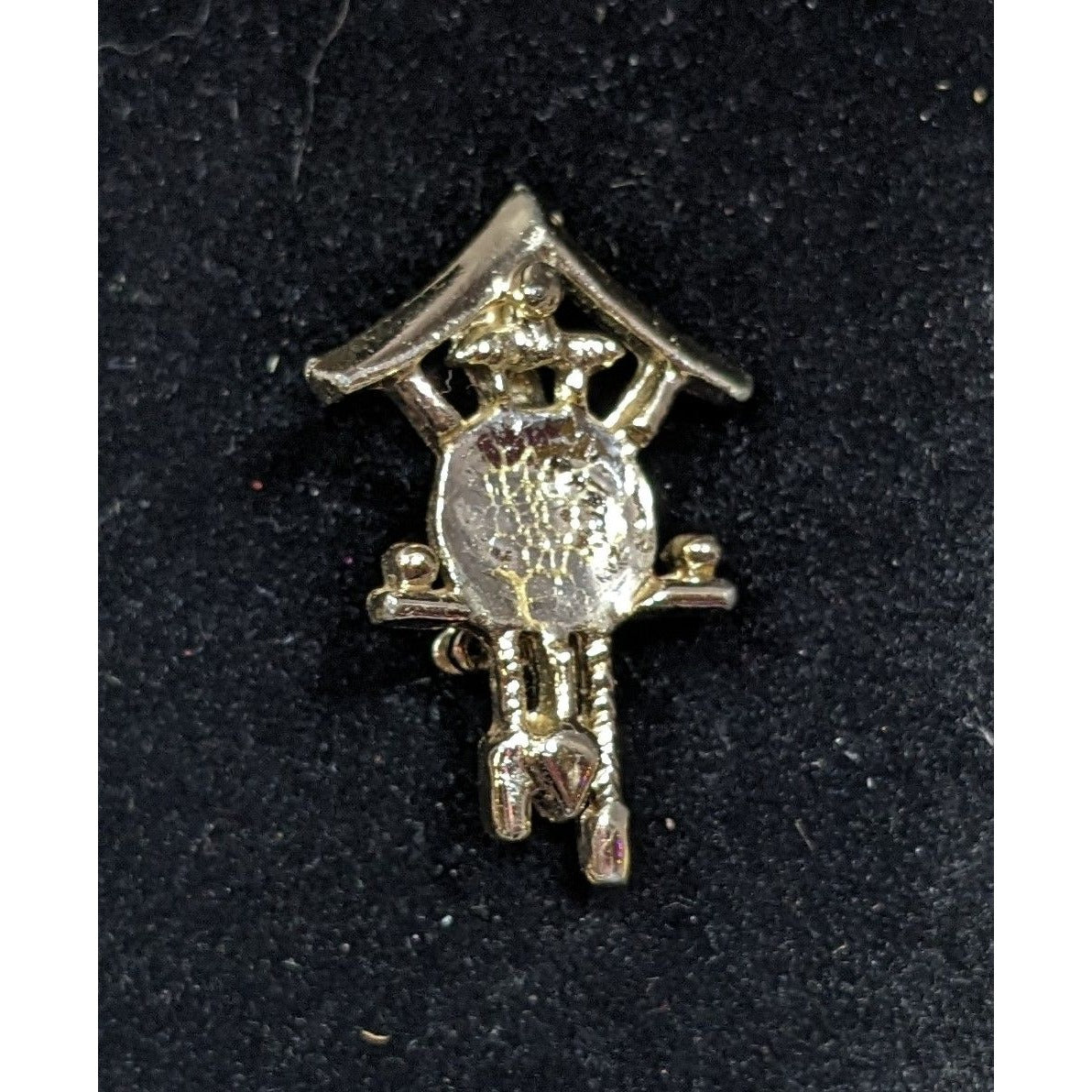 Vintage Cuckoo Clock Silver Tone Brooch (Missing Piece)