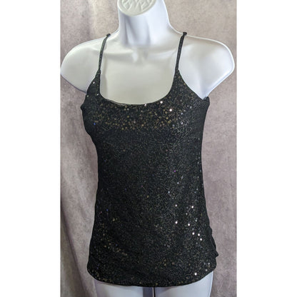 The Limited Black Sequin Lace Cami Top Size Medium Vintage Made In India