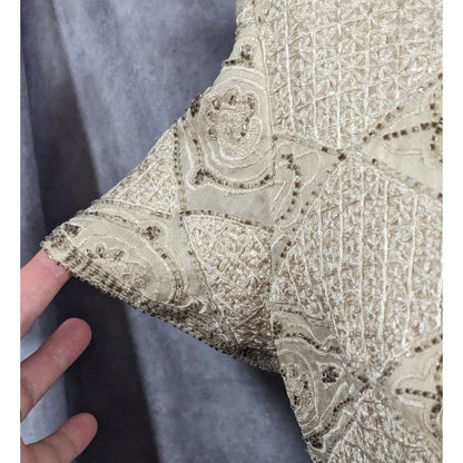 Vintage BlackTie By Oleg Cassini Silk Beaded Top Size Large