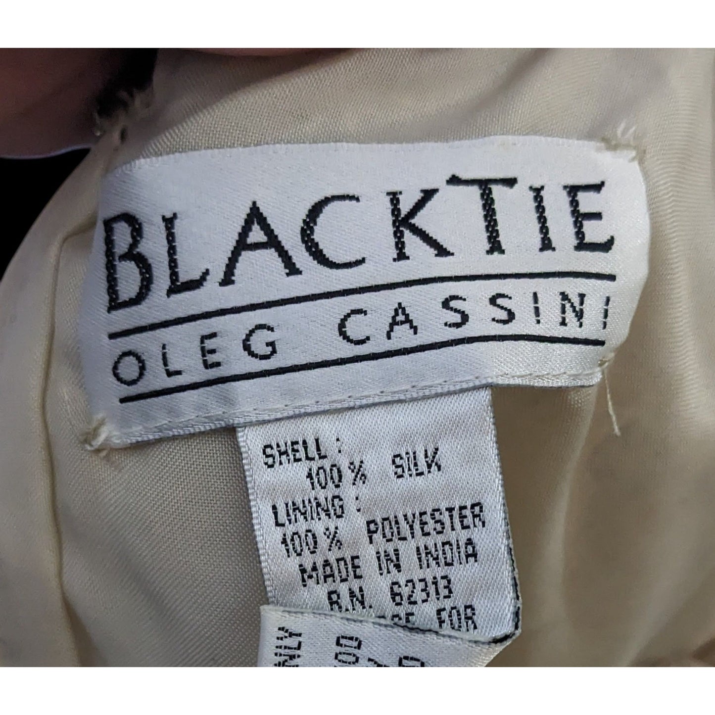 Vintage BlackTie By Oleg Cassini Silk Beaded Top Size Large