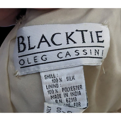 Vintage BlackTie By Oleg Cassini Silk Beaded Top Size Large