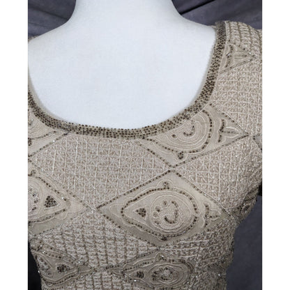 Vintage BlackTie By Oleg Cassini Silk Beaded Top Size Large