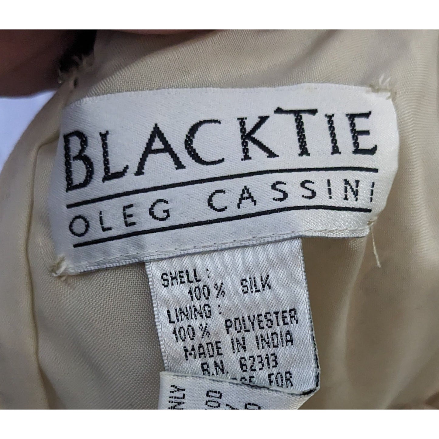 Vintage BlackTie By Oleg Cassini Silk Beaded Top Size Large