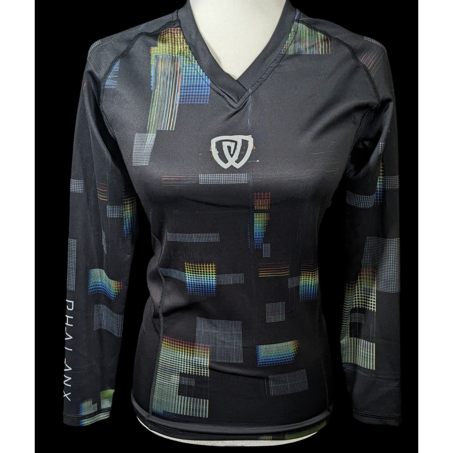 Phalanx Black And Rainbow Grid Rash Guard Size Small