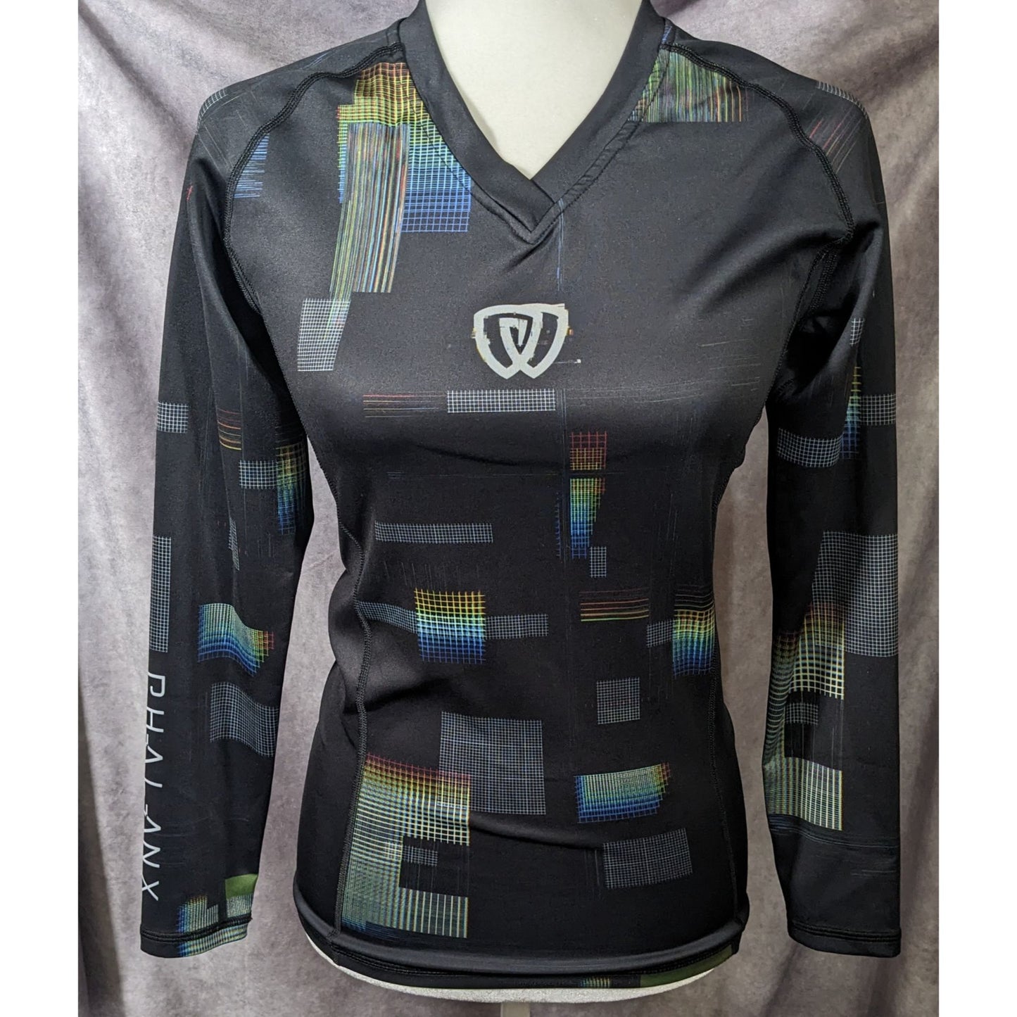 Phalanx Black And Rainbow Grid Rash Guard Size Small