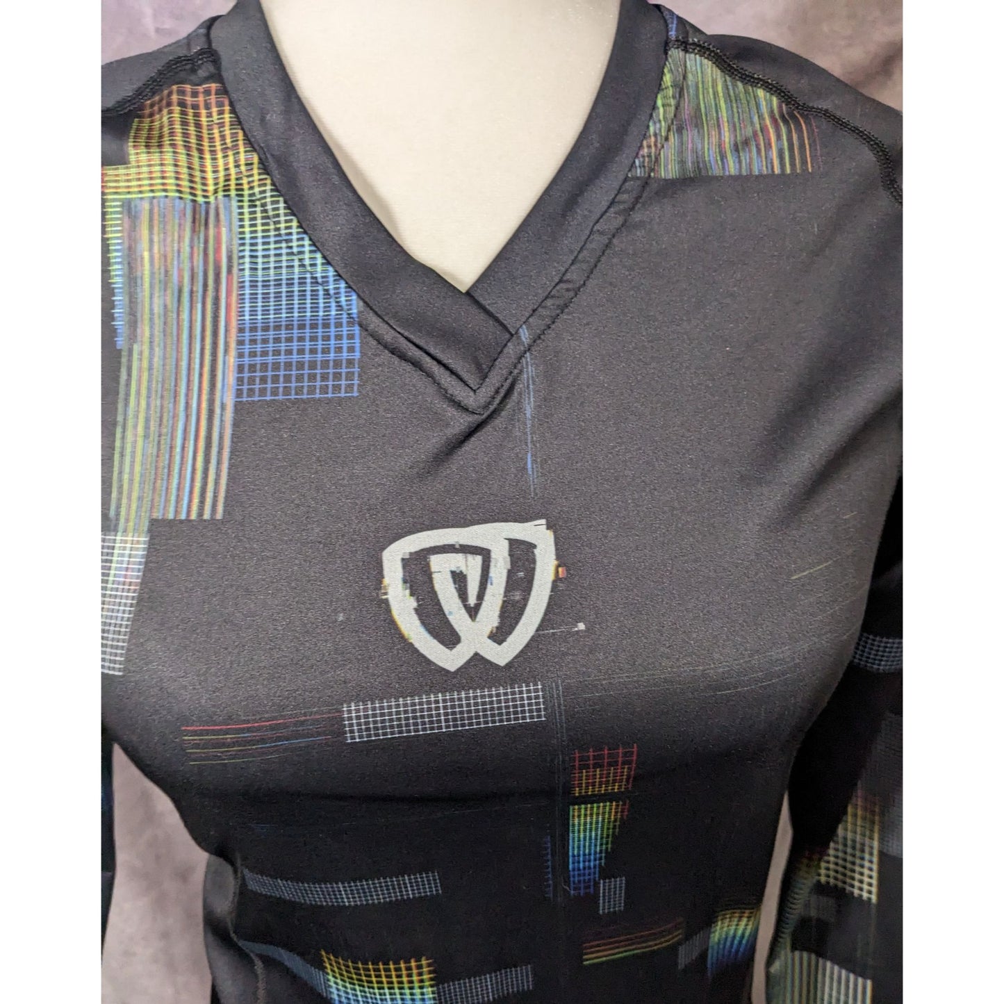 Phalanx Black And Rainbow Grid Rash Guard Size Small