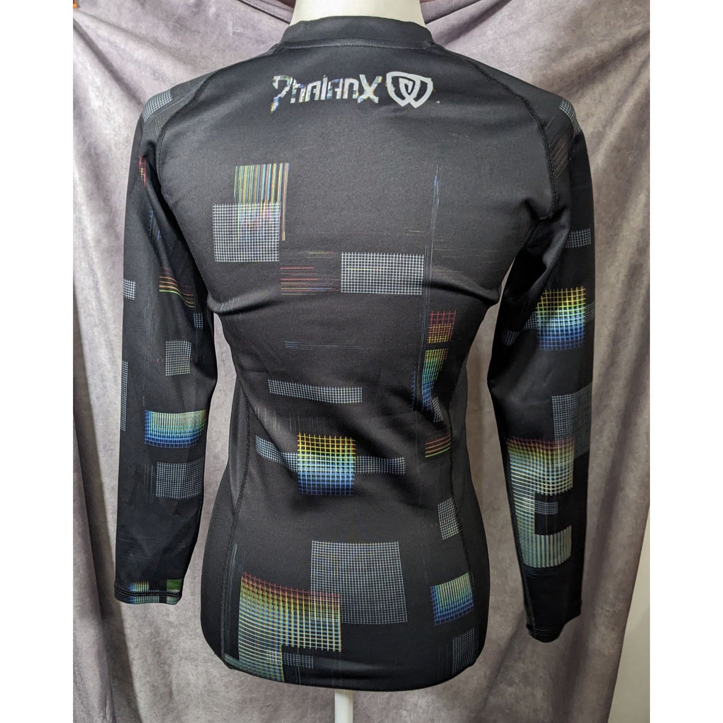 Phalanx Black And Rainbow Grid Rash Guard Size Small
