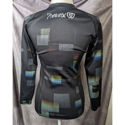Phalanx Black And Rainbow Grid Rash Guard Size Small