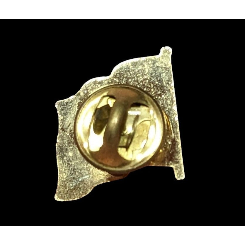 Patriotic Red White And Blue Enamel On Gold Tone Metal United States Flag Lapel Pin