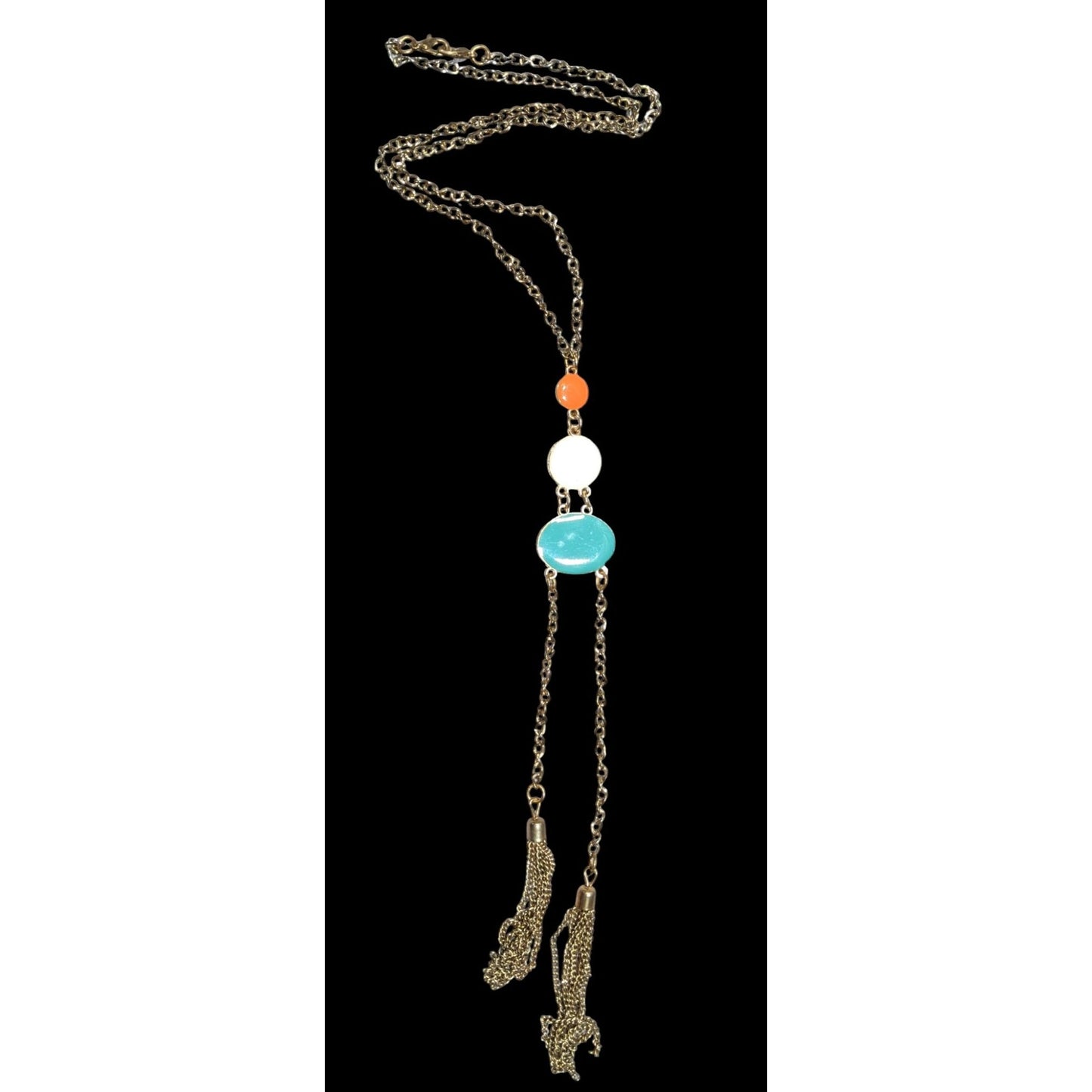 Retro Bohemian Enamel Disc Fringe Necklace