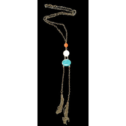 Retro Bohemian Enamel Disc Fringe Necklace