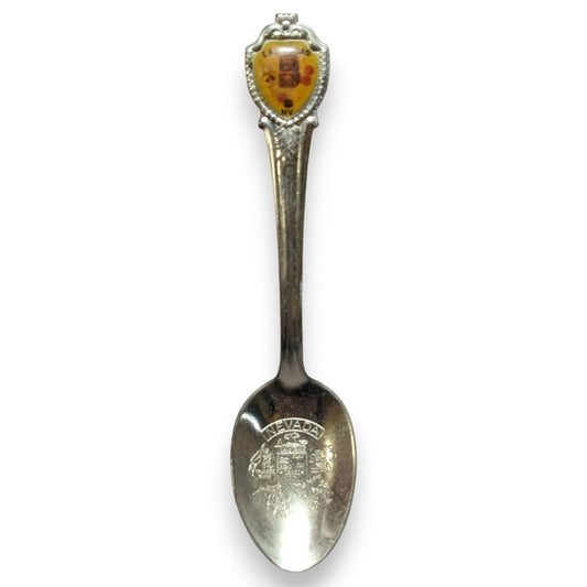 Vintage Retro Metal Silver Tone Las Vegas Nevada Souvenir Spoon 4 1/2 Inch