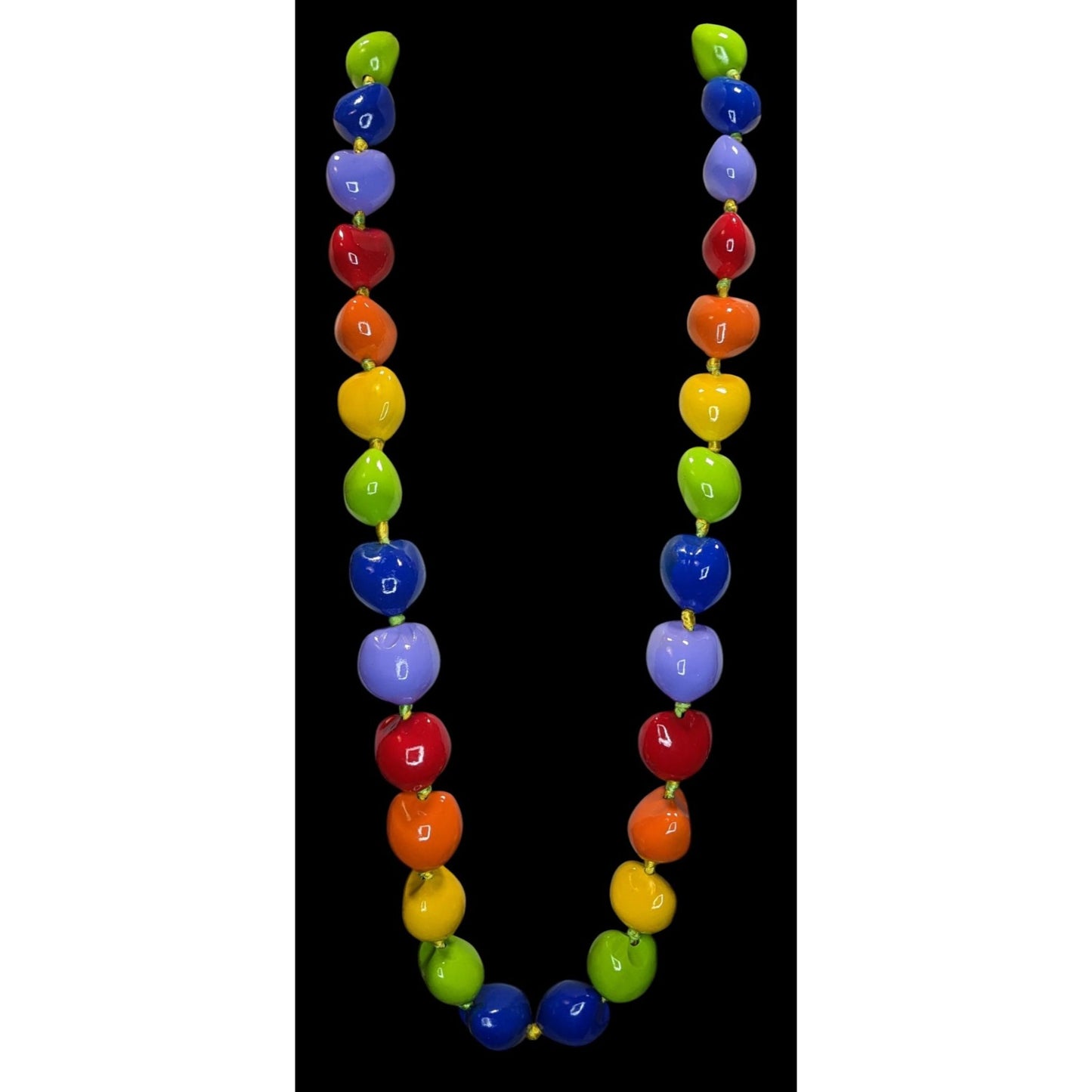 Rainbow Kukui Nut Necklace Pride Jewelry | Colorful Festival Statement Accessory