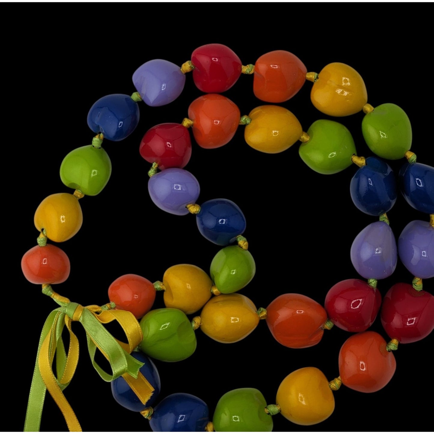 Rainbow Kukui Nut Necklace Pride Jewelry | Colorful Festival Statement Accessory