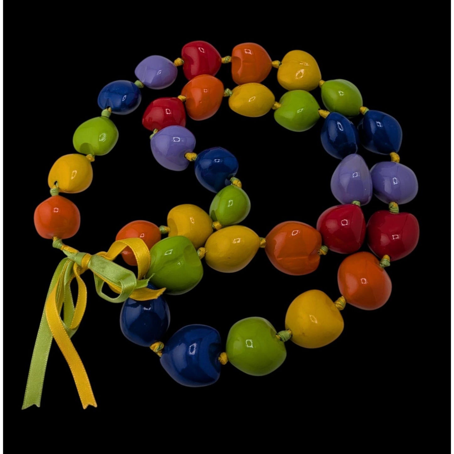Rainbow Kukui Nut Necklace Pride Jewelry | Colorful Festival Statement Accessory