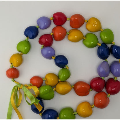 Rainbow Kukui Nut Necklace Pride Jewelry | Colorful Festival Statement Accessory