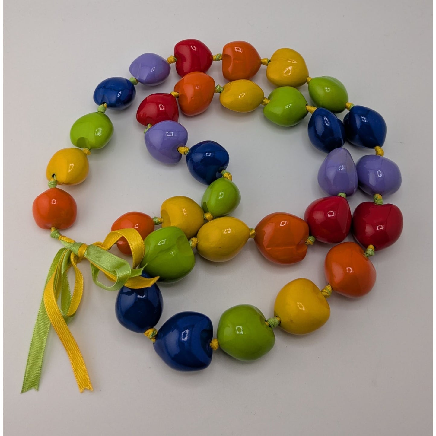 Rainbow Kukui Nut Necklace Pride Jewelry | Colorful Festival Statement Accessory
