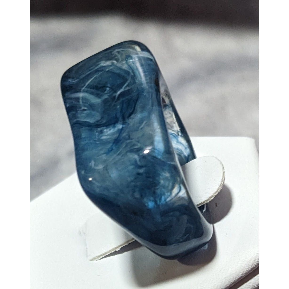 Blue Chunky Abstract Swirl Fashion Ring Size 5 1/2