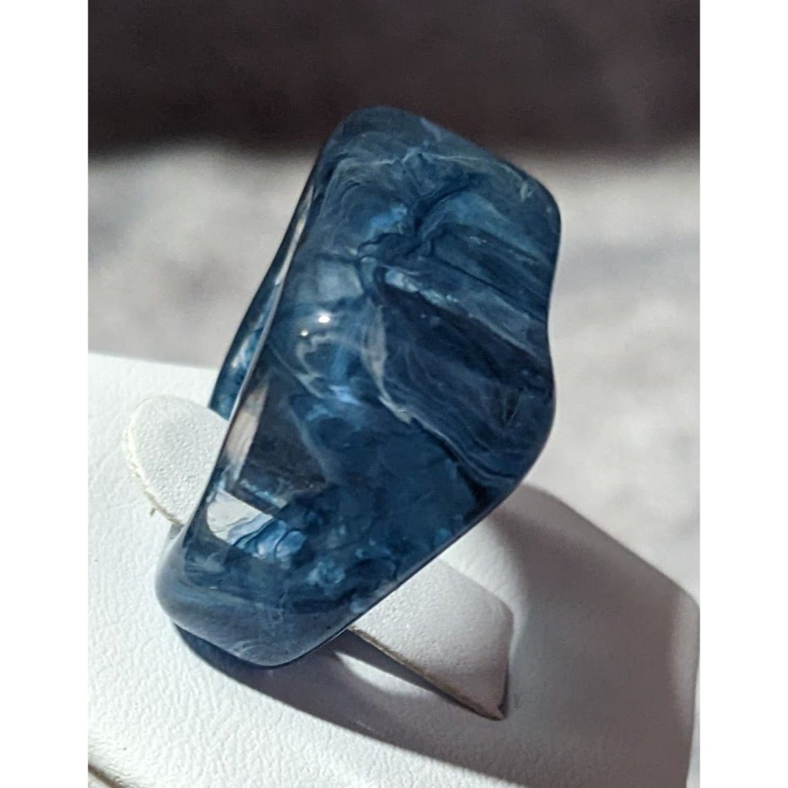 Blue Chunky Abstract Swirl Fashion Ring Size 5 1/2