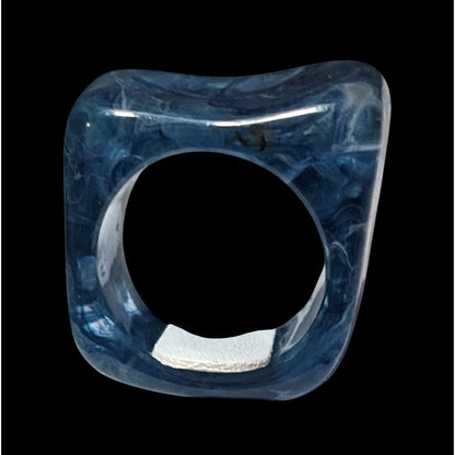 Blue Chunky Abstract Swirl Fashion Ring Size 5 1/2