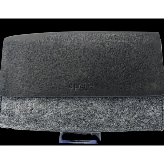 La Prairie Switzerland Grey Faux Leather & Felt Clutch
