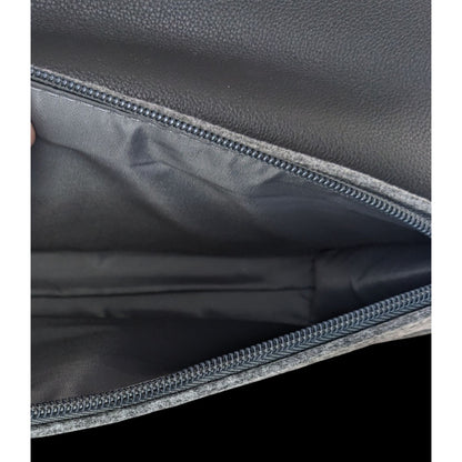 La Prairie Switzerland Grey Faux Leather & Felt Clutch