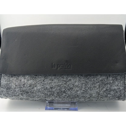 La Prairie Switzerland Grey Faux Leather & Felt Clutch
