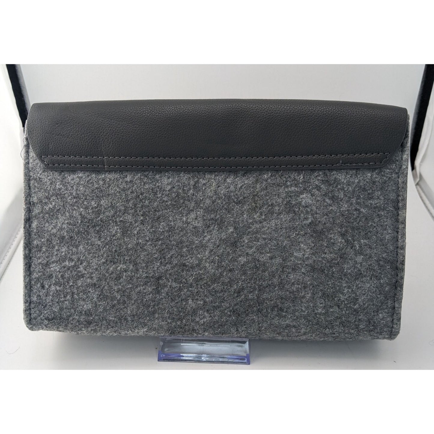 La Prairie Switzerland Grey Faux Leather & Felt Clutch