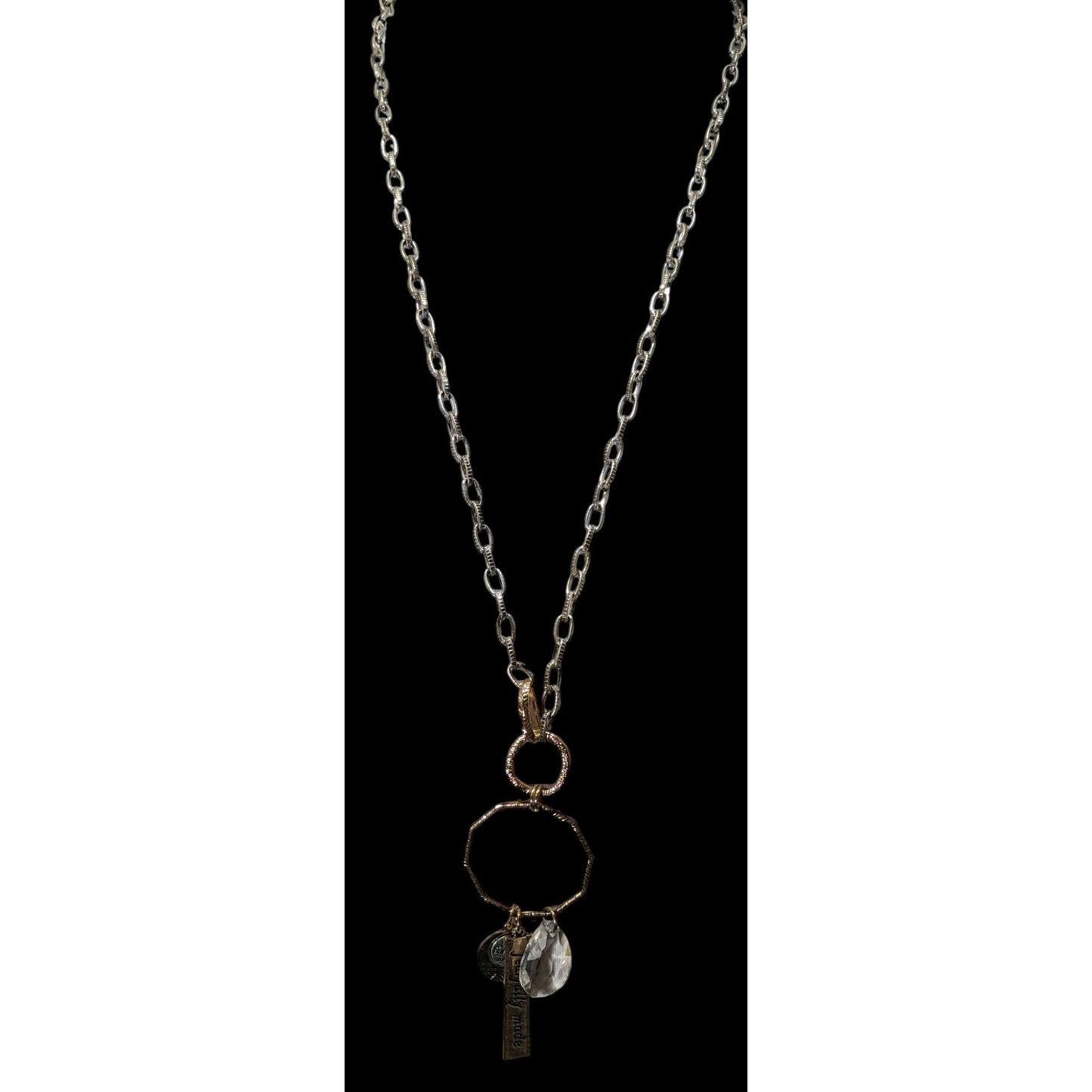 C Est 1946 Fearfully Made Cluster Charm Pendant Necklace