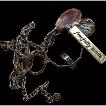 C Est 1946 Fearfully Made Cluster Charm Pendant Necklace