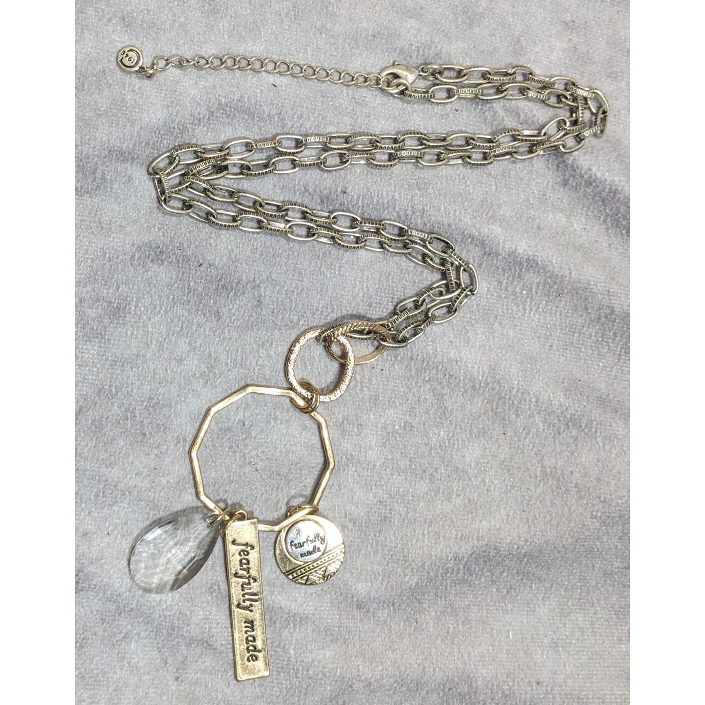C Est 1946 Fearfully Made Cluster Charm Pendant Necklace
