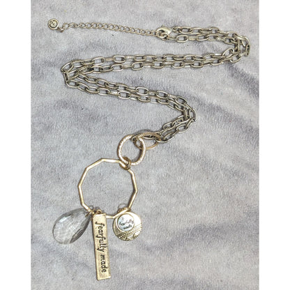 C Est 1946 Fearfully Made Cluster Charm Pendant Necklace