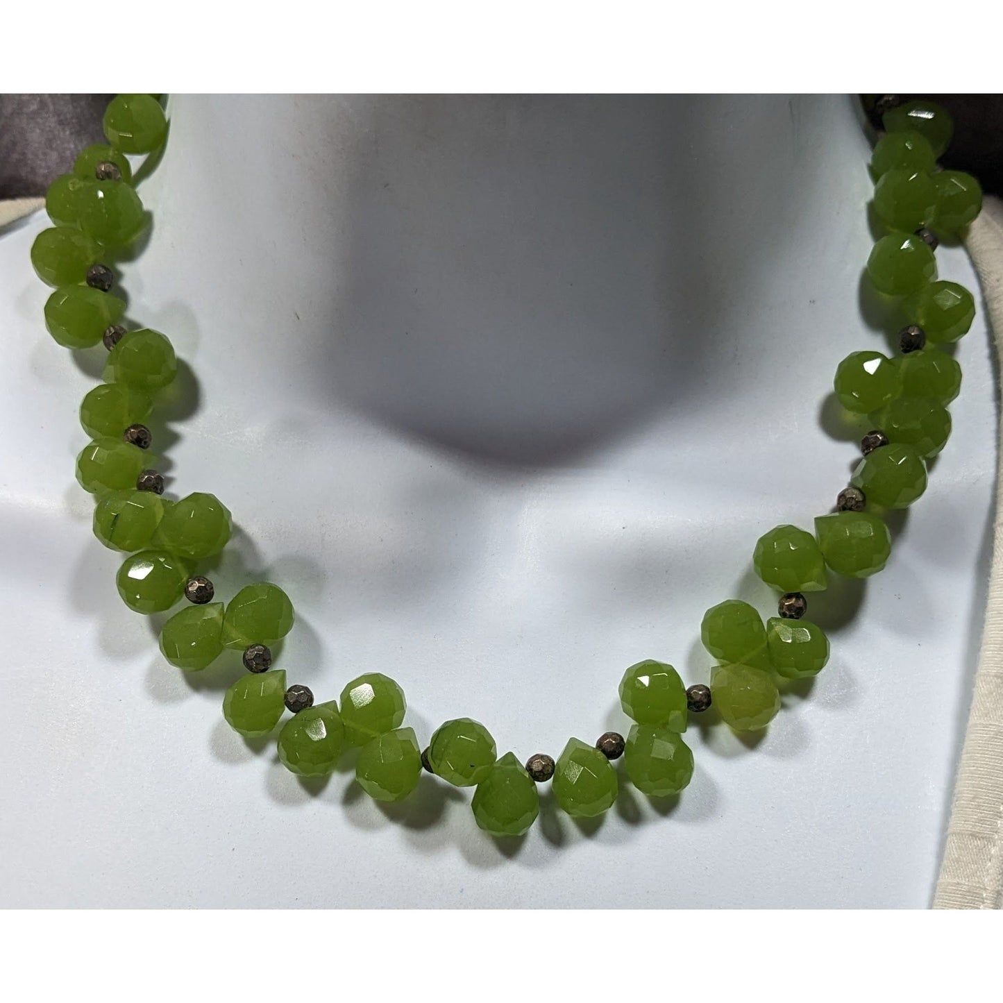 Handmade Green Apple Glass Beaded Necklace