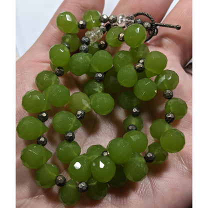 Handmade Green Apple Glass Beaded Necklace