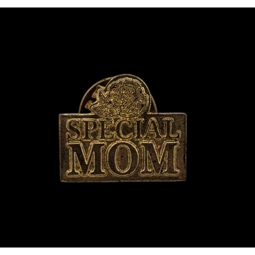 Vintage Special Mom Floral Gold Tone Mother's Day Lapel Pin