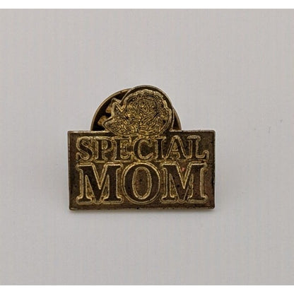 Vintage Special Mom Floral Gold Tone Mother's Day Lapel Pin