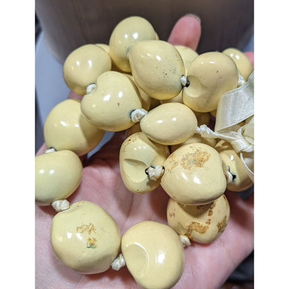 Traditional Hawaiian Cream Kukui Nut Necklace