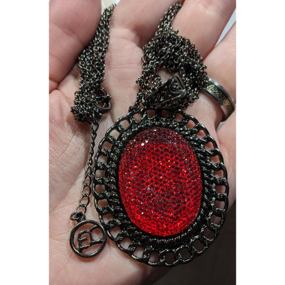 Erica Lyons Gothic Vampire Jelly Cabochon Pendant Necklace