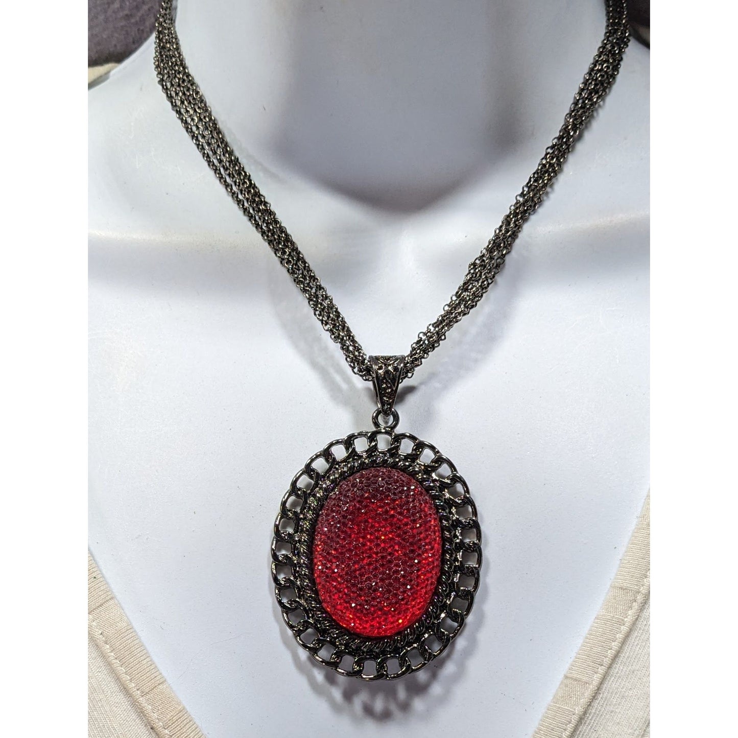 Erica Lyons Gothic Vampire Jelly Cabochon Pendant Necklace