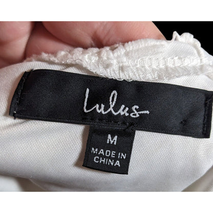 Lulus Romance Language White Floral Lace Backless Dress