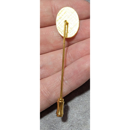 Vintage Gold Tone Maroon Inlay B Initial Stick Pin