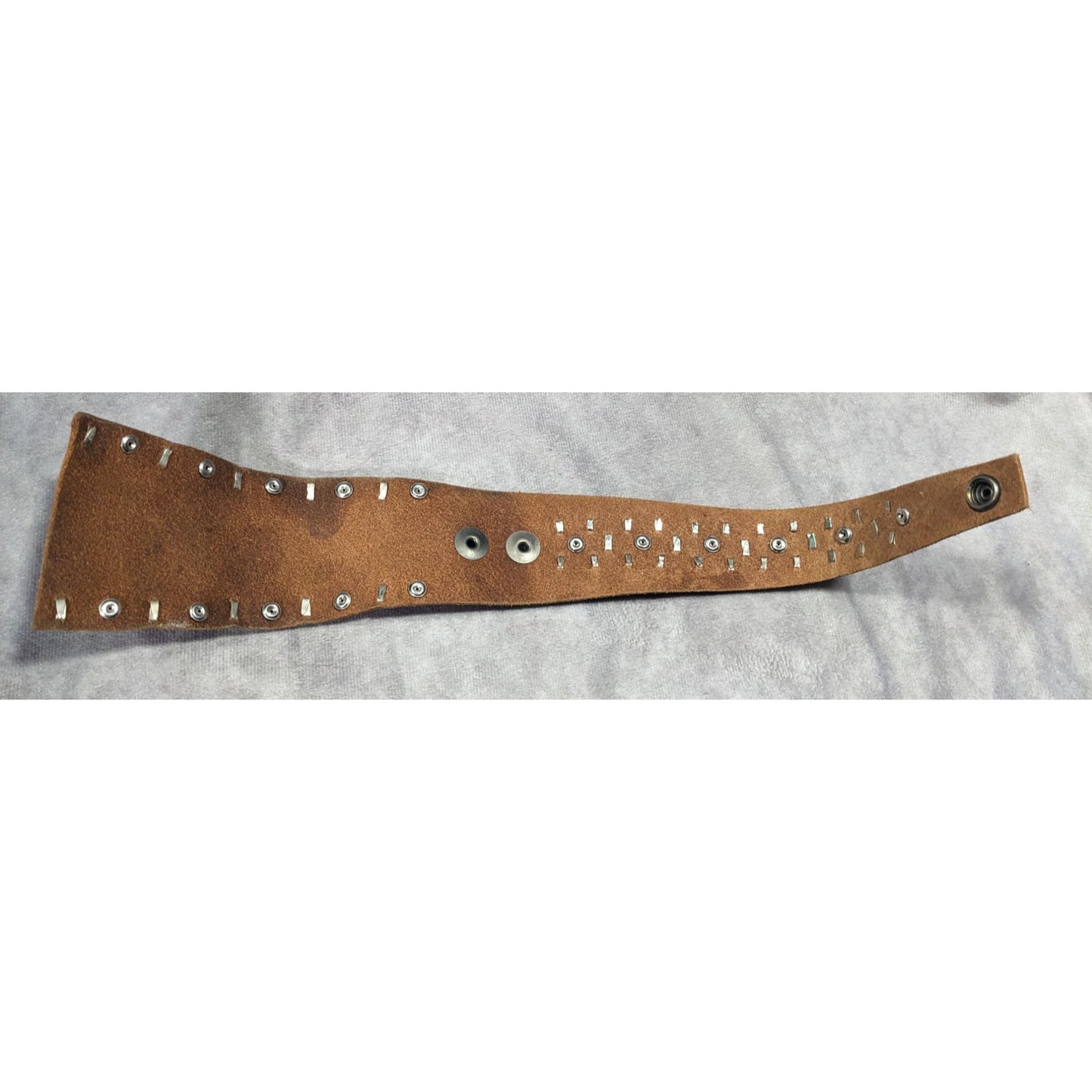 Handmade Western Glam Tapered Leather Wrap Bracelet With Studs And Rhinestones