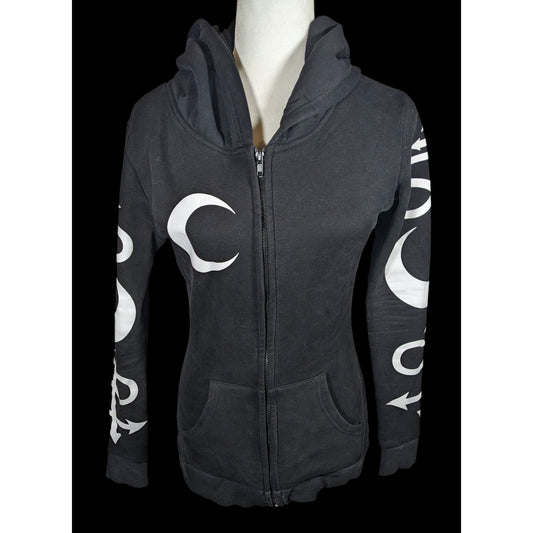 Restyle Gothic Witch Occult Symbol Black Zip Hoodie