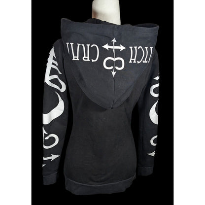 Restyle Gothic Witch Occult Symbol Black Zip Hoodie