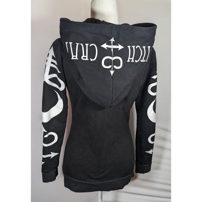 Restyle Gothic Witch Occult Symbol Black Zip Hoodie