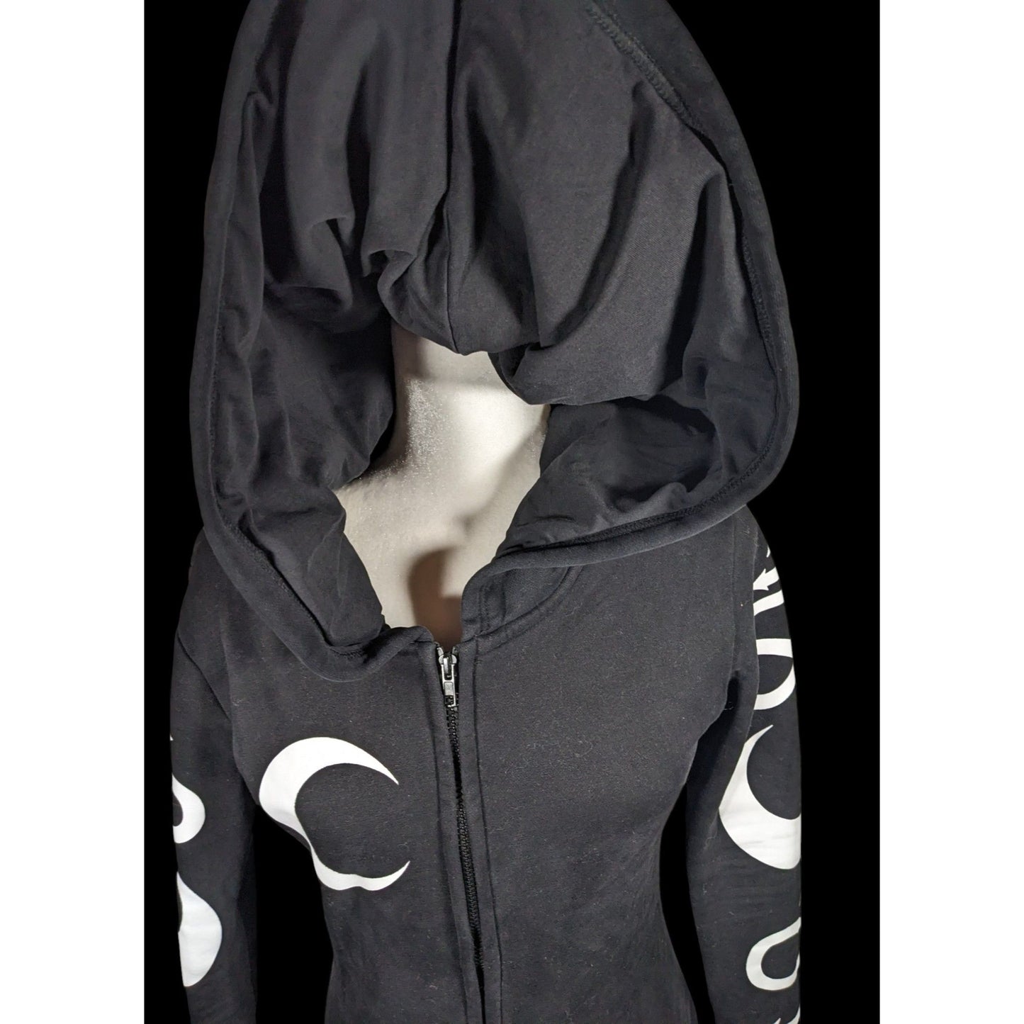 Restyle Gothic Witch Occult Symbol Black Zip Hoodie
